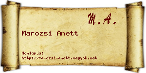 Marozsi Anett névjegykártya